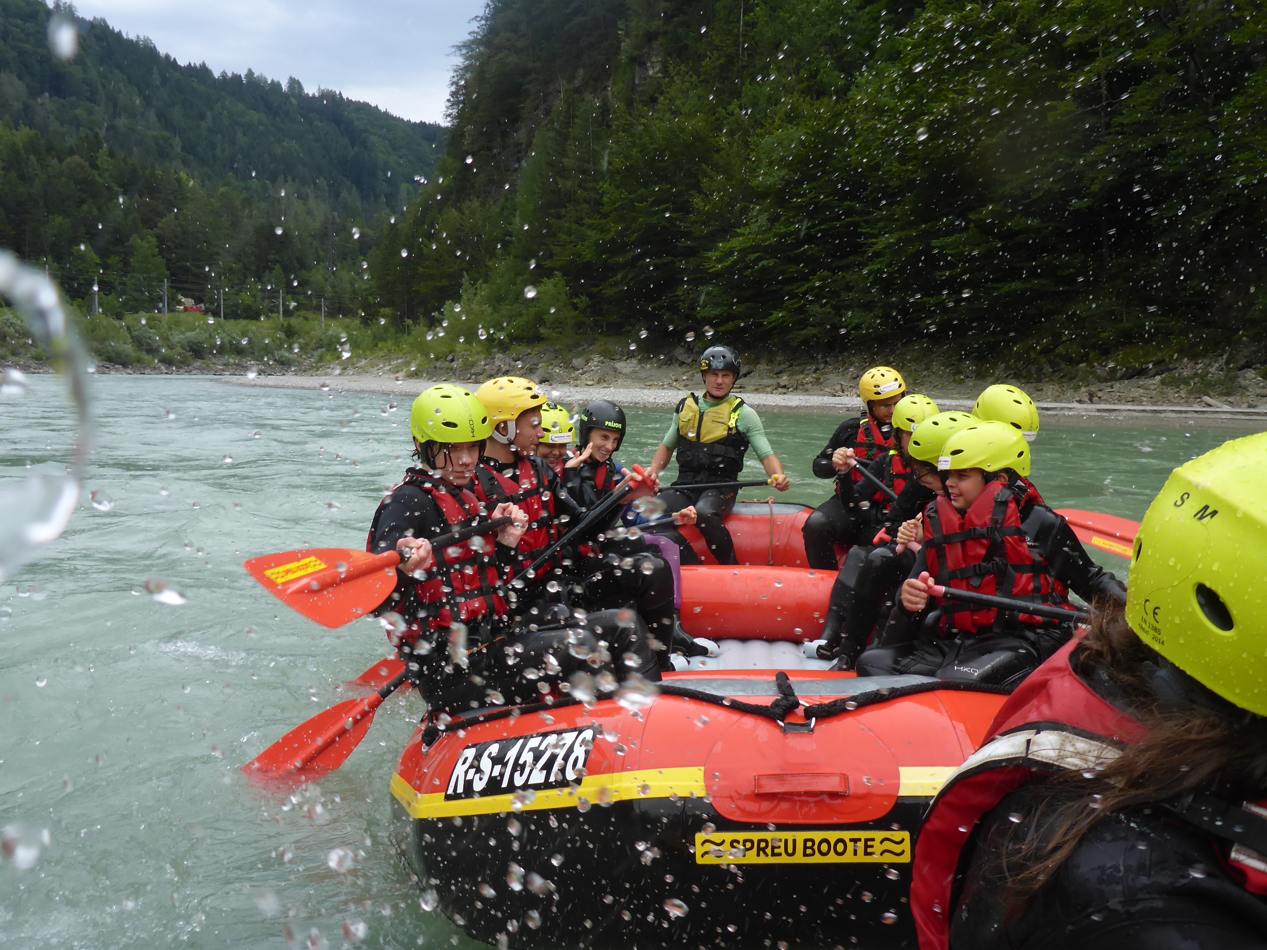 Summer programme participants rafting